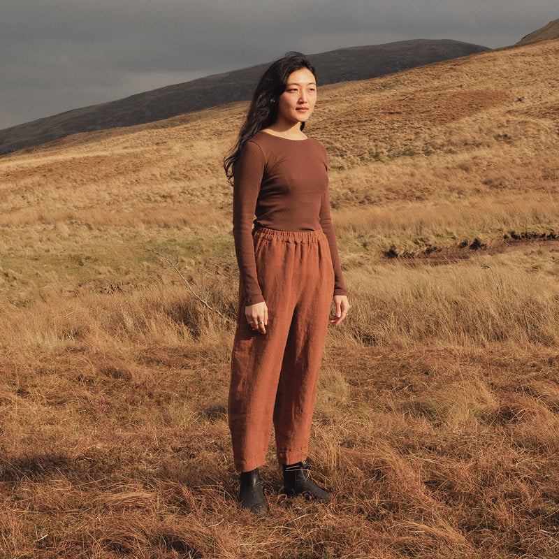 Hawthorn II Women's Trousers - Linen - Auburn