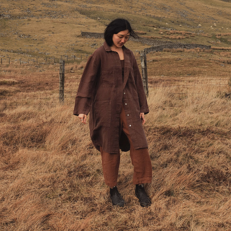 Oak Women's Dress - Linen - Squirrel