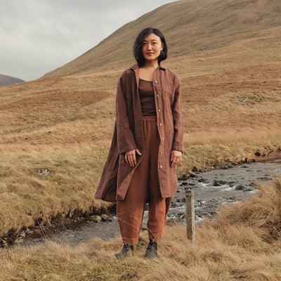 Oak Women's Dress - Linen - Squirrel