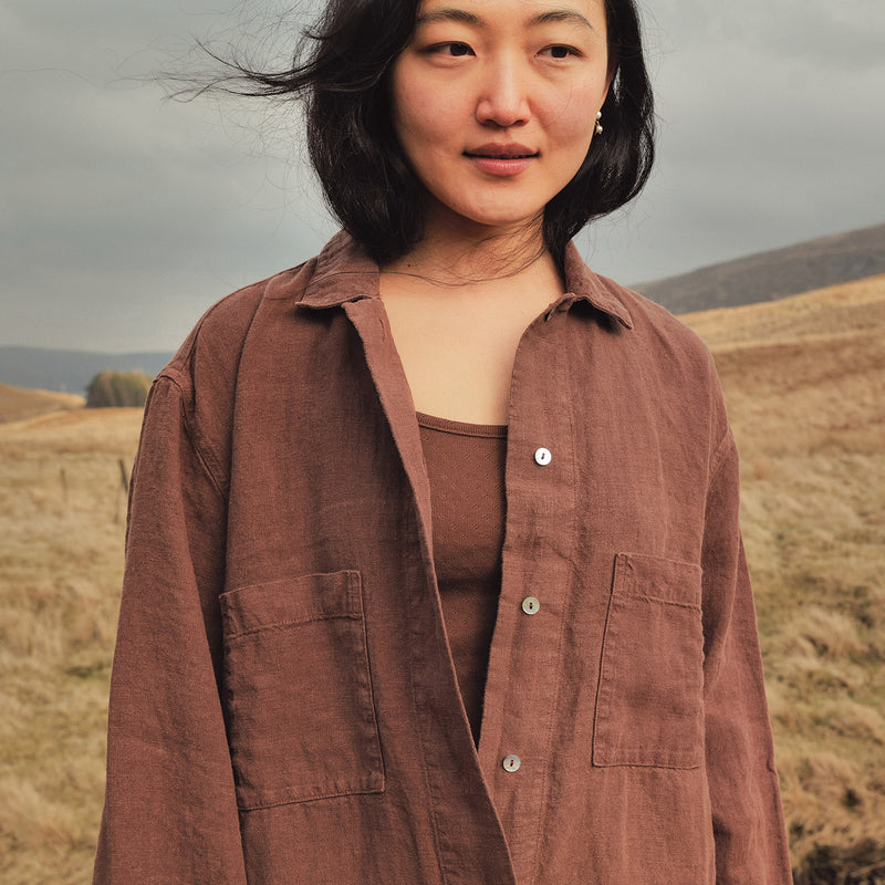 Oak Women's Dress - Linen - Squirrel