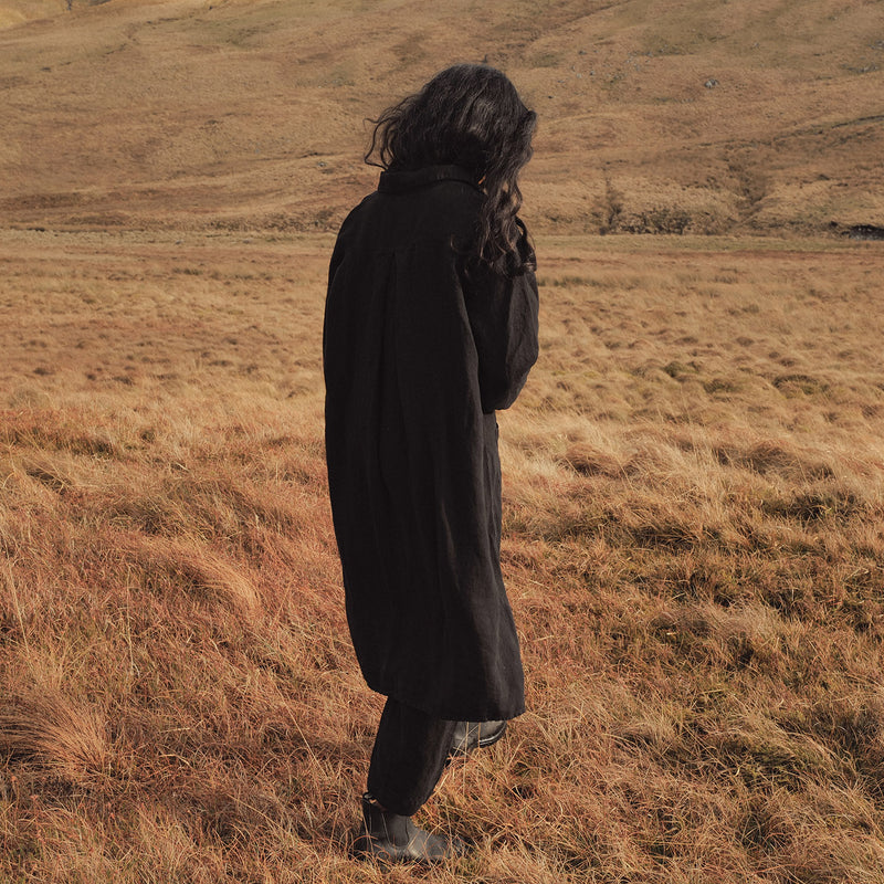 Oak Women's Dress - Linen - Black