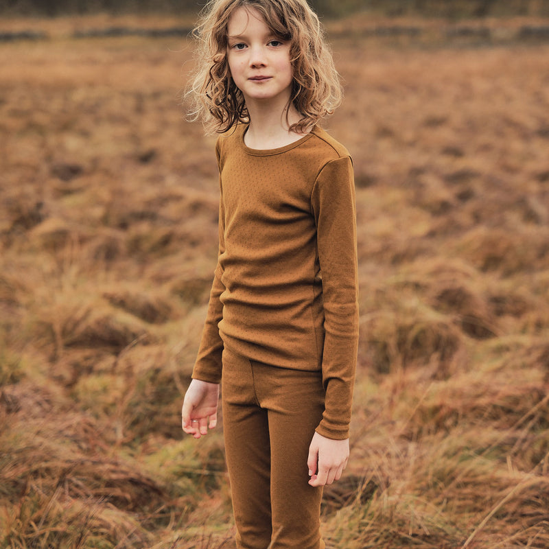 Lark Kids Top - Cotton Pointelle - Copper