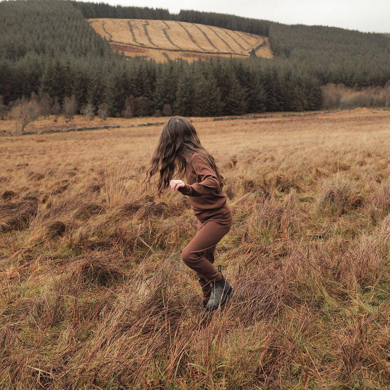 Finch Kids Leggings - Cotton Pointelle - Squirrel