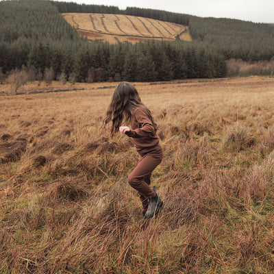 Finch Kids Leggings - Cotton Pointelle - Squirrel