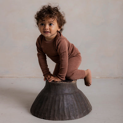 Lark Top & Finch Leggings Baby Set - Merino Wool & Silk - Russet