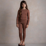 Lark Top & Finch Leggings Kids Set - Merino Wool & Silk - Russet