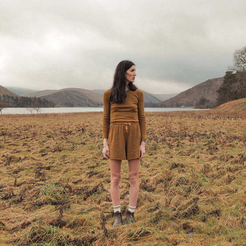 Lark Women's Top - Cotton Pointelle - Copper