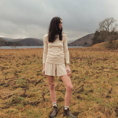 Lapwing Women's Shorts - Cotton Pointelle - Shell