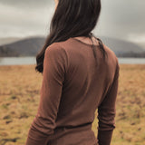 Lark Women's Top - Cotton Pointelle - Squirrel