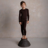 Lark Top & Finch Leggings Kids Set - Merino Wool & Silk - Cacao