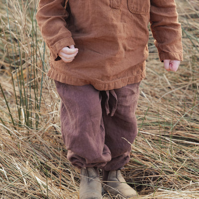 Linden Baby & Kids Trousers - Linen - Squirrel