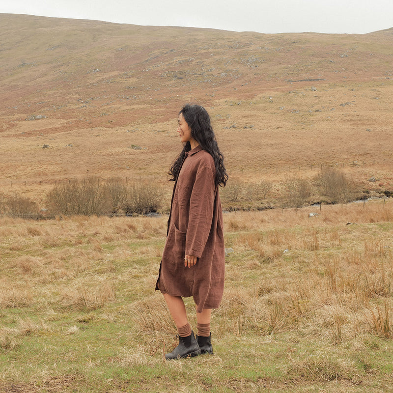 Oak Women's Dress - Linen - Squirrel