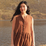 Orchard Women's Dress - Linen - Auburn