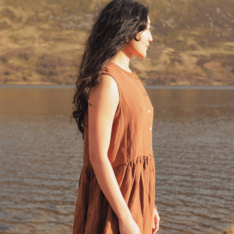 Orchard Women's Dress - Linen - Auburn