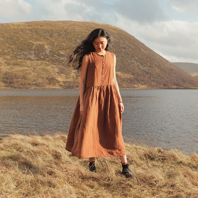 Orchard Women's Dress - Linen - Auburn