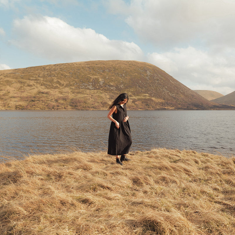 Orchard Women's Dress - Linen - Black