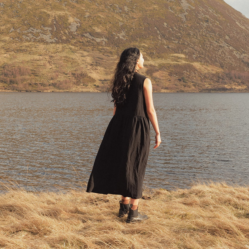 Orchard Women's Dress - Linen - Black