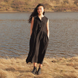 Orchard Women's Dress - Linen - Black