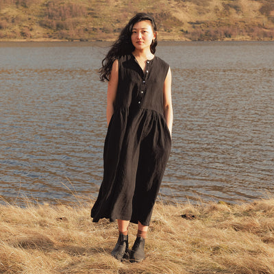 Orchard Women's Dress - Linen - Black