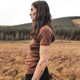 Smew Women's Top - Cotton Pointelle - Squirrel