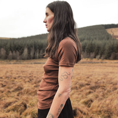 Smew Women's Top - Cotton Pointelle - Squirrel