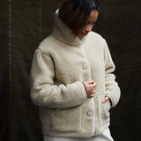 Oryx Womens Jacket - Wool Teddy Fleece - Barley