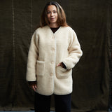 Womens Sika Coat - Wool Teddy Fleece - Oatmeal