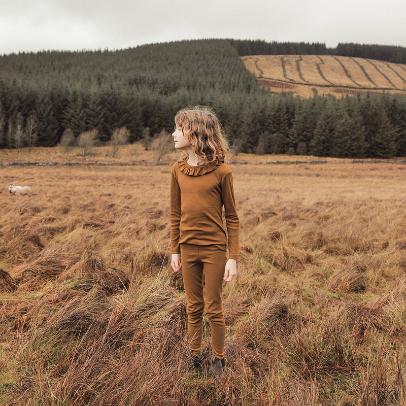 Wren Kids Top - Cotton Pointelle - Copper