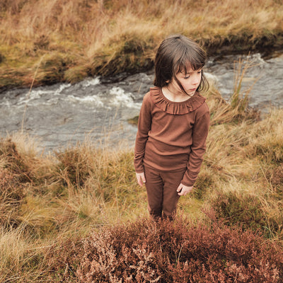 Wren Kids Top - Cotton Pointelle - Squirrel