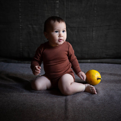 Egret Baby Body - Merino Wool - Cinnamon