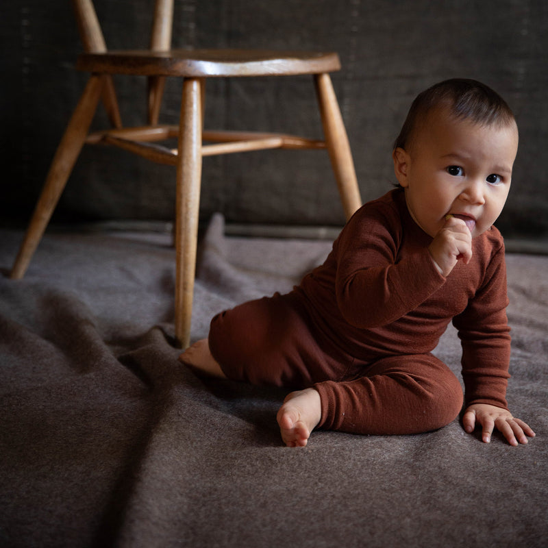 Egret Baby Body - Merino Wool - Cinnamon