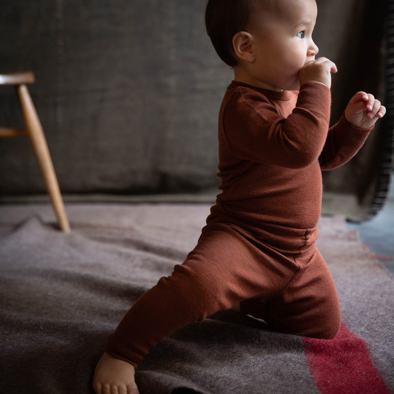 Finch Baby Leggings - Merino Wool - Cinnamon