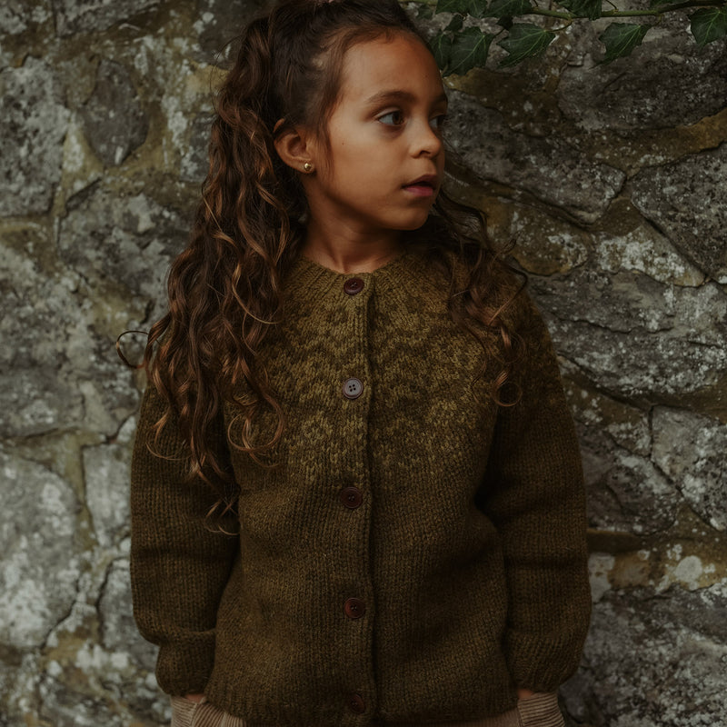 Fauna Cardigan - Lambswool - Olive