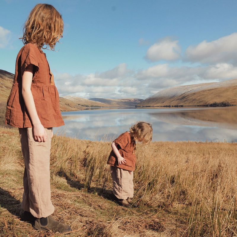 Elowan Baby & Kids Top - Linen - Auburn