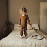 Stork Baby Pyjamas - Cotton Pointelle - Copper