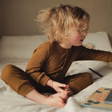 Stork Baby Pyjamas - Cotton Pointelle - Copper