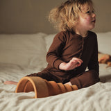 Stork Baby Pyjamas - Cotton Pointelle - Squirrel