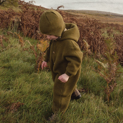 Pipit Baby Suit - Merino Wool Fleece - Seaweed