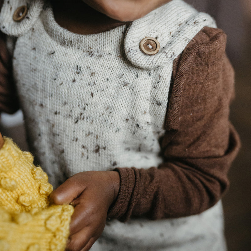 Cuckoo Baby Romper - Merino Wool Speckle - Quail