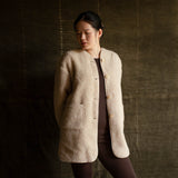 Womens Sika Coat - Wool Teddy Fleece - Oatmeal