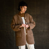 Sika Women's Coat - Wool Teddy Fleece - Nutmeg