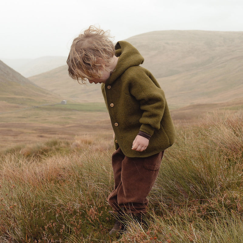 Tinker Baby & Kids Jacket - Merino Wool Fleece - Seaweed