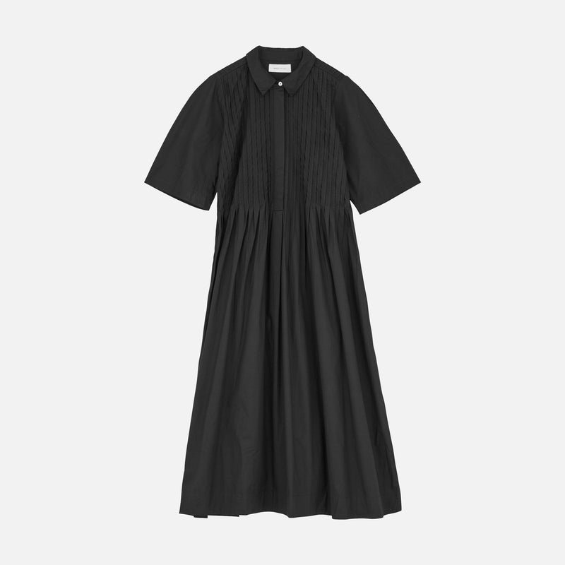 Women's Cotton Dot Shirtdress - Black