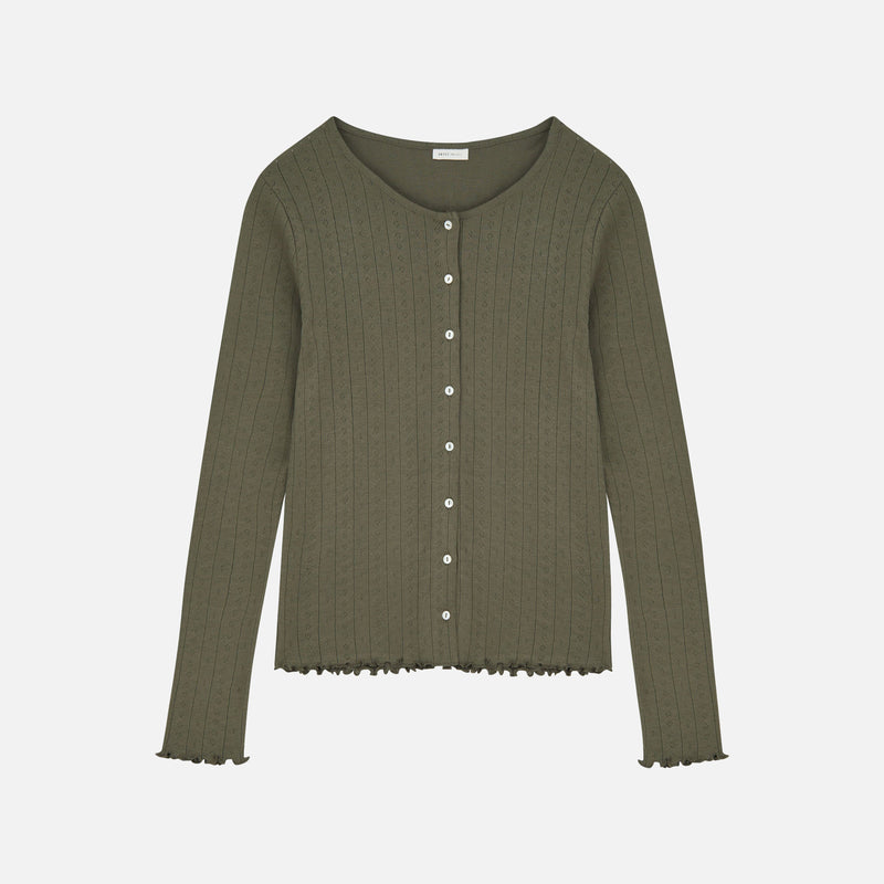 Women's Cotton Edie Cardigan - Olive