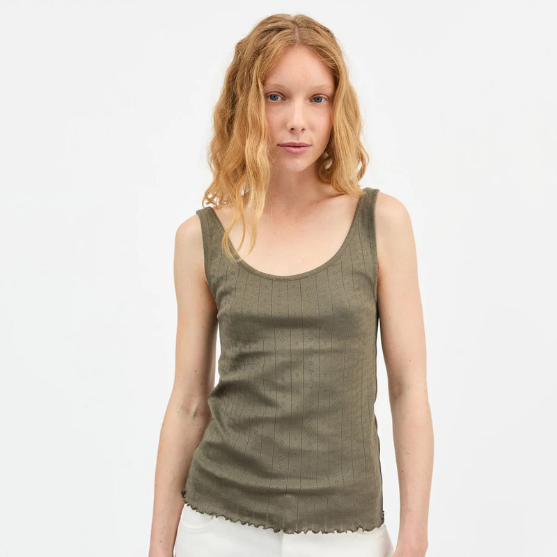 Women's Cotton Edie Low Back Top - Olive