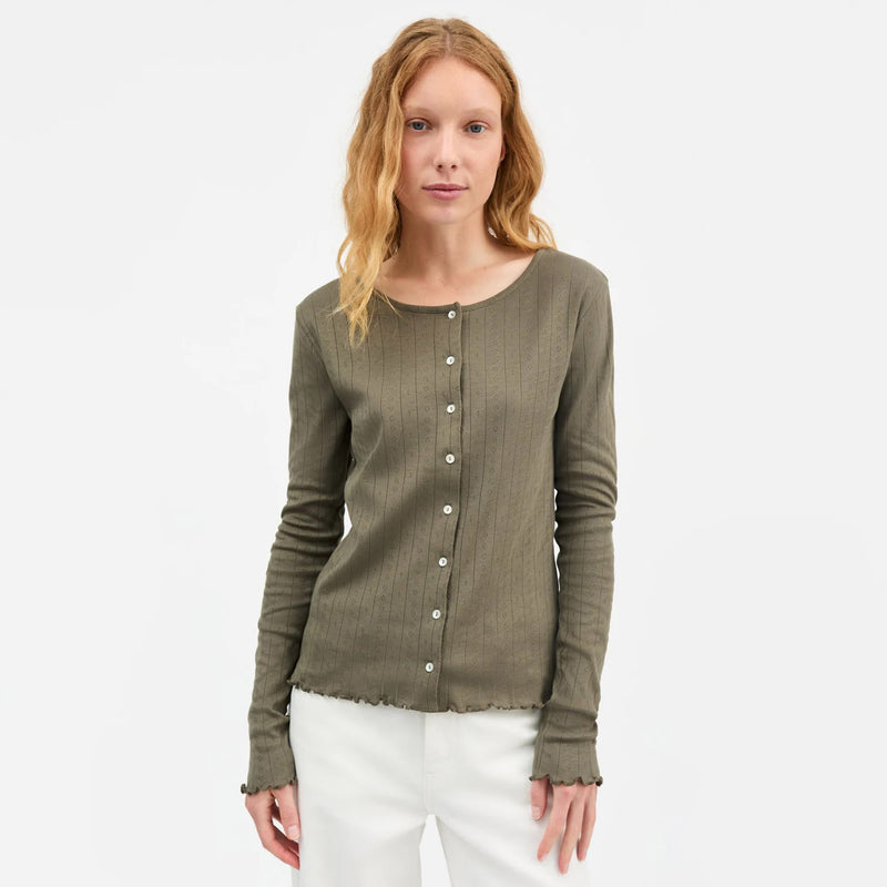 Women's Cotton Edie Cardigan - Olive