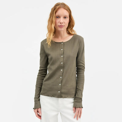 Women's Cotton Edie Cardigan - Olive