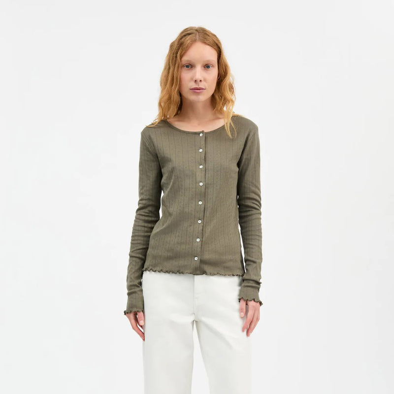 Women's Cotton Edie Cardigan - Olive