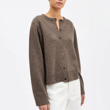 Women's Merino Wool Senna Cardigan - Brown Melange