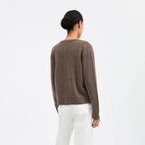 Women's Merino Wool Senna Cardigan - Brown Melange
